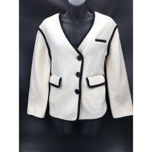 Hopeshow Women's Long Sleeve Pockets Tweed Classic Jacket Size XS 150/76A